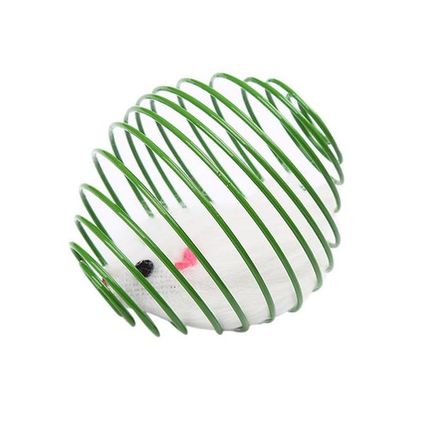 

cat toys pet self-expanding wire elastic cage mouse toy 1pc mixed color 2021