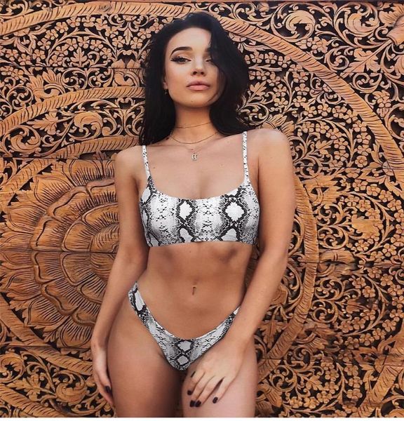 

snakeskin bikini women swimwear leopard bikinis biquini swim suit push up swimsuit female beachwear swimming women's, White;black