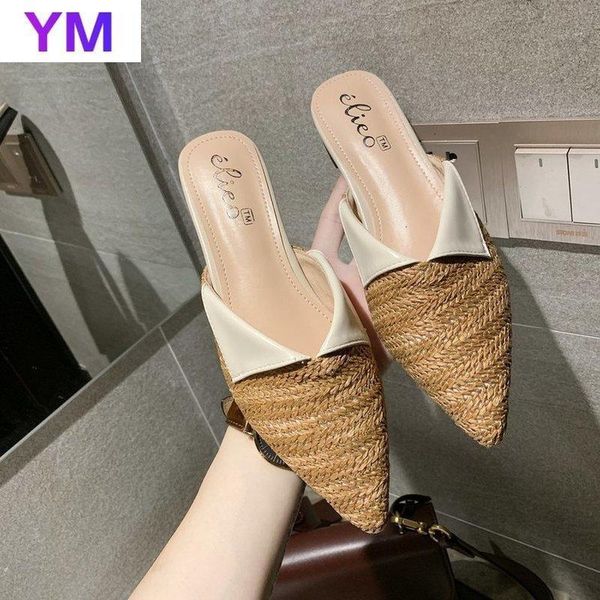 

sandals women pointed toe pu casual spring autumn footwear comfortable retro shoes flat for arrival sgre, Black