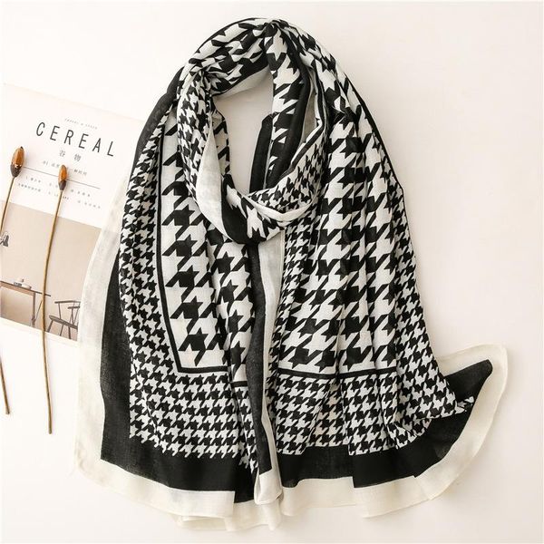 

scarves 10pcs/lot houndstooth brand print soft warm cotton viscose scarf muslim shmmer hijab shawls head wraps women, Blue;gray
