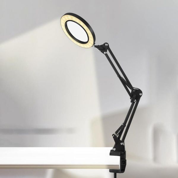 

compact mirrors s 2021 160mm 8x illuminated magnifier usb 3 colors 64 led magnifying glass table lamp