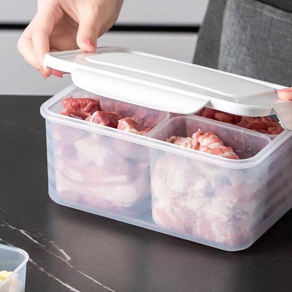 

storage bottles & jars 4-compartment food containers for meats vegetable with lids reusable pp clear snack box kichen tools aug889