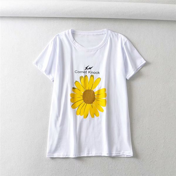 

women casual white summer cotton tshirts female fashion flower print short sleeve black couple t-shirt mujer camisetas 210421
