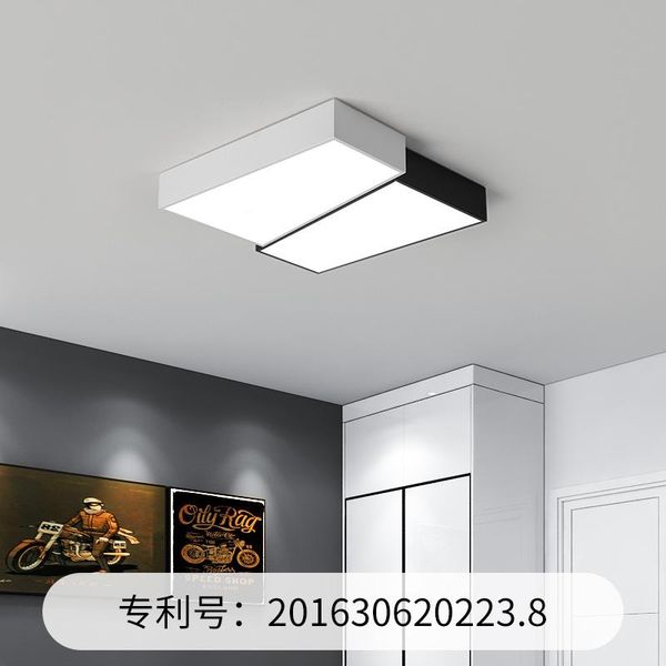 

creative personality geometric ceiling lamp led bedroom modern simple square warm romantic room study lights