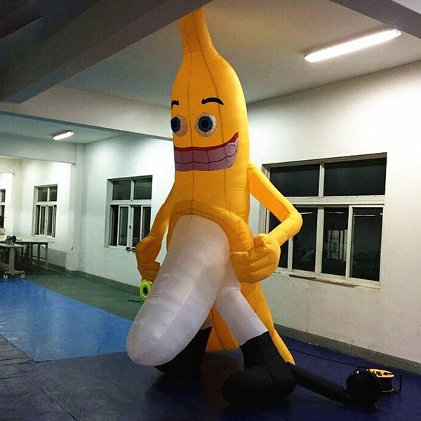 

20210ft inflatable banana model for carnival decoration funny standing fruit balloon to event party park