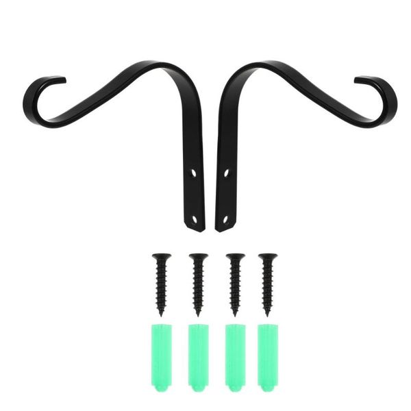 

hooks & rails 2pcs hanging plant bracket curved hook wall hanger wind chime