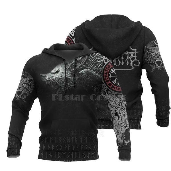 

men's hoodies & sweatshirts warrior tattoo fashion tracksuit casual 3d print hoodie/sweatshirt/jacket/men's women style-49, Black