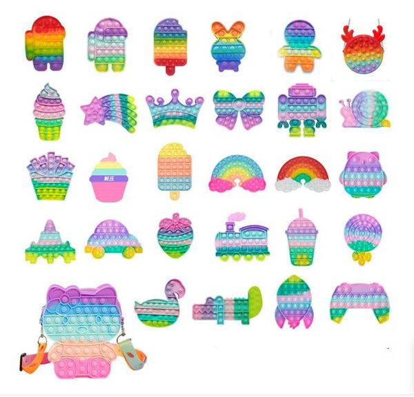 

genuine unzip the toy in stock push pop it fidget toy bubble sensory autism special needs stress reliever it squeeze sensory toy for kids fa, Slivery;golden