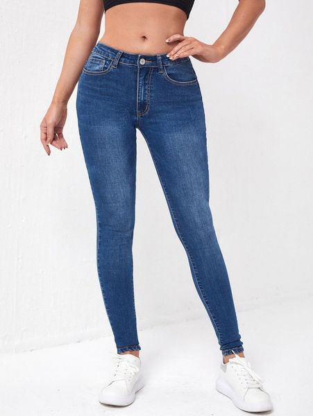 

button waisted skinny jeans y8ql#, Blue