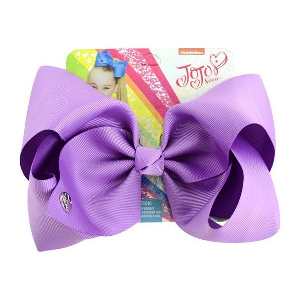 2021 8 Zoll Jojo Siwa Haarschleife einfarbig mit Clips Papierkarte Metall Logo Mädchen Riesen Regenbogen Strass Haarschmuck Haarnadel Haarband