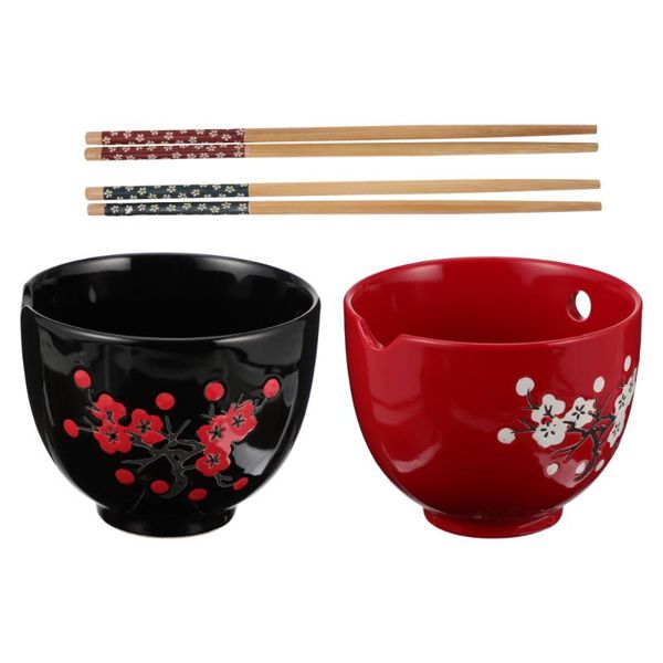 

set ceramic lovers bowls japanese style and chopsticks soup kitchen storage & organization