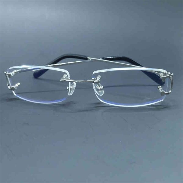 

75% off online shop eyeglasses frame rimless men and women rectangle transparent clear eye glasses prescription eyewear, White;black
