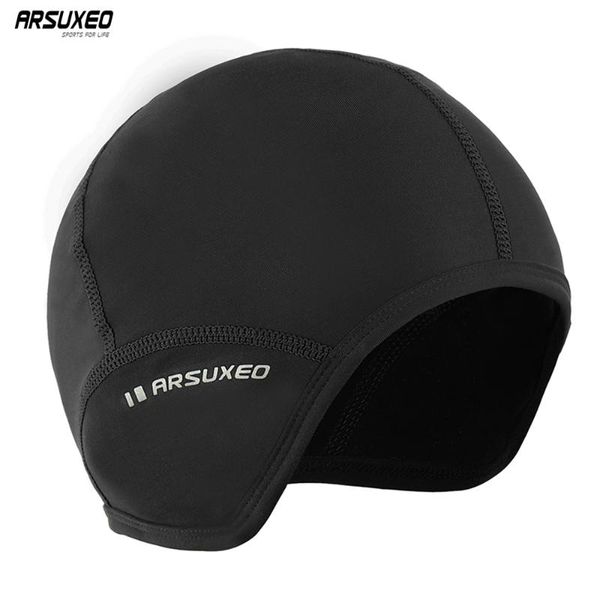 

winter men's and women's fleece windproof bicycle hat outdoor sports mountain bike warm quick-drying cap cycling caps & masks, Black