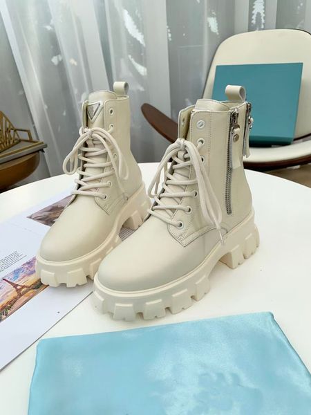 Moda suela antideslizante de goma botas Martin desnudas diseñador de mujer zapatos de cuero real zapatos de mujer de nieve casual al por mayor mujeres invierno 35-40