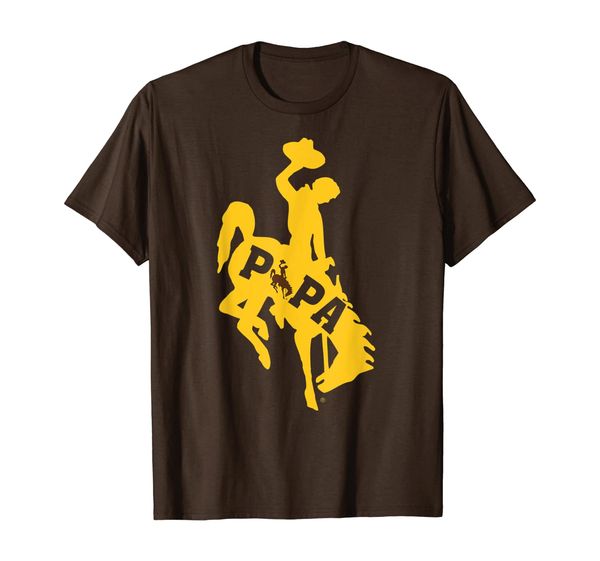 

wyoming cowboys papa in mascot t-shirt - apparel, White;black