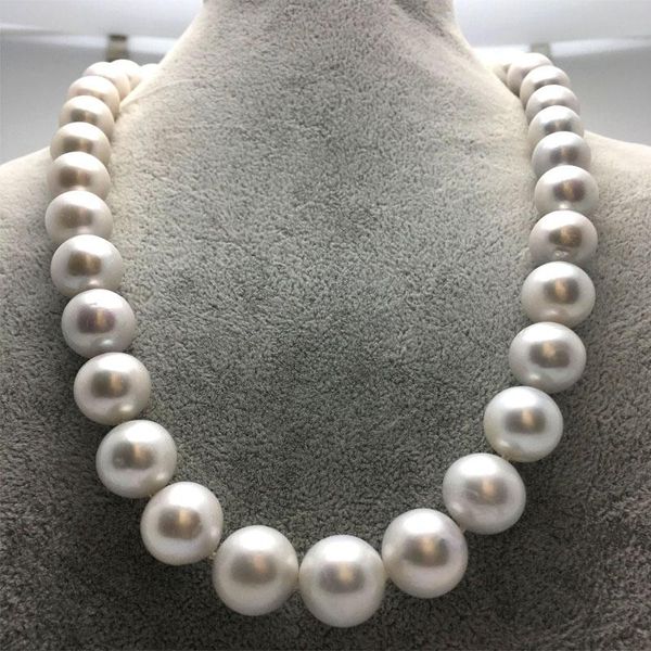 

silver 11-12mm natural grey freshwater pearl necklace round genuine female grandmother gift 18inch chains