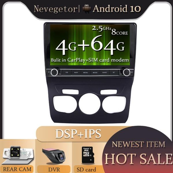 

car video multimedia player android10 octa core 4g+64g stereo navigation gps radio for c4 c4l ds4 2013 2014 2021