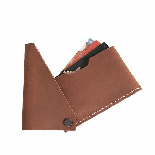 

card holders retro style all genuine leather ultra thin pure color cardholder small nature cowhide storage bag, Brown;gray