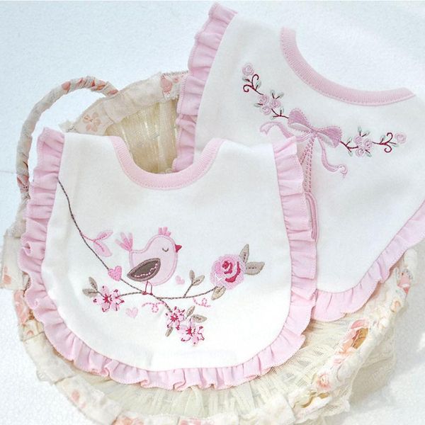 

bibs & burp cloths cute baby cotton pink embroidered saliva towel soft infant born reusable double layer bandana clothing