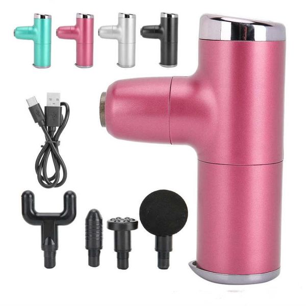 

electric massagers mini massage gun portable adjustable2 kind of modes 4 speed change 4pcs professional heads typec interface