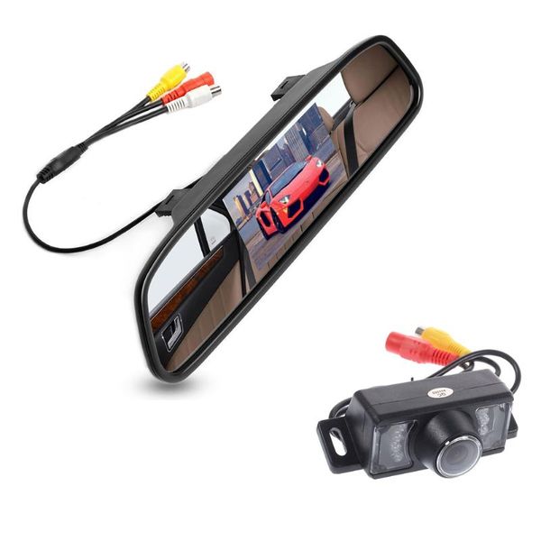 

car video auto parking mirror assistance system 4.3 inch digital tft lcd anti-glare design+rear camera