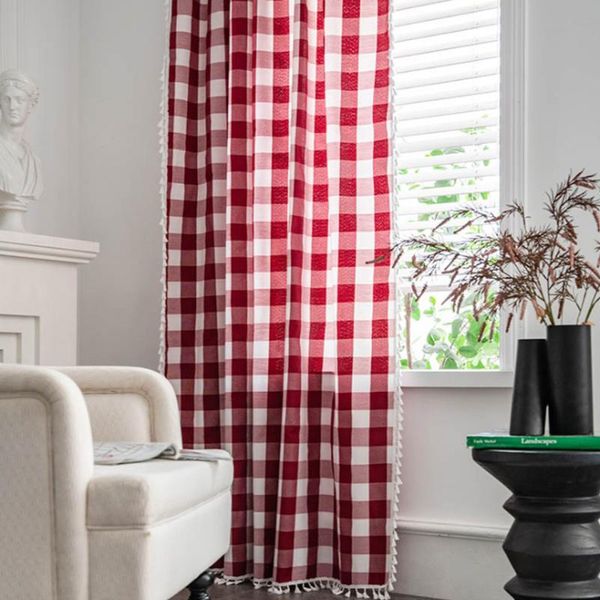 

curtain & drapes modern simple black and white red lattice tassel side cupboard semi blackout study bathroom partition