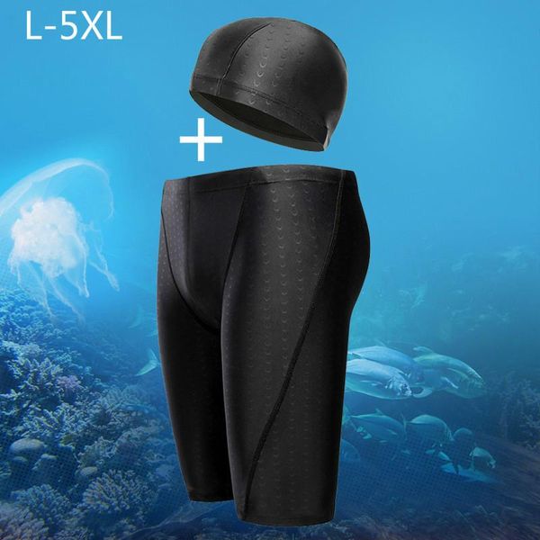 

two-piece suits men skin waterproof black large swimming shorts mens swimwear plus size 5xl 036