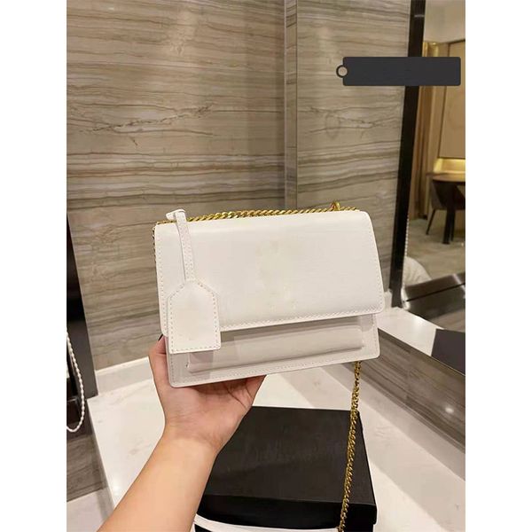 

sunset bag classic latest color women shoulder chain bag toothpick pattern leather womens cross body handbag