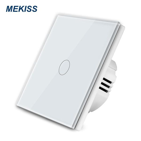 

smart home control mekiss touch switch crystal tempered glass panel wall mount interrupter 1 \ 2 3gang eu standard light