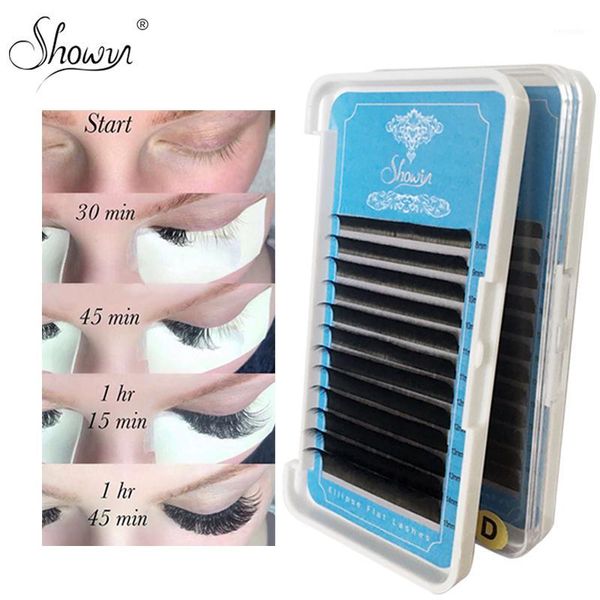 

ellipse shaped maquiagem split tips individual mink flat lashes extension natural eyelash1