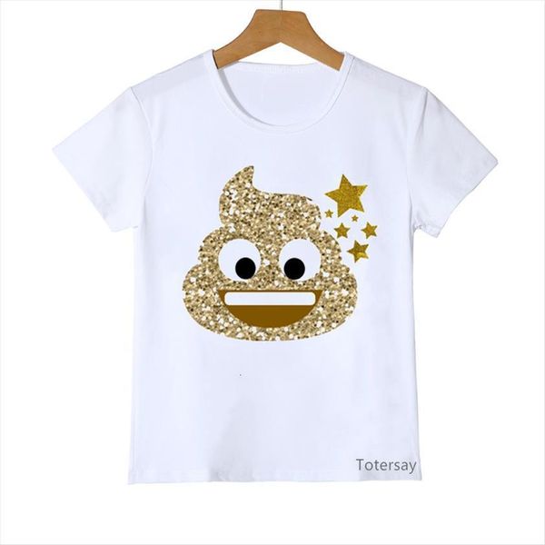 

funny hilarious glitter gold poop t shirt for girls kawaii kids clothes texting print camisetas harajuku, Blue