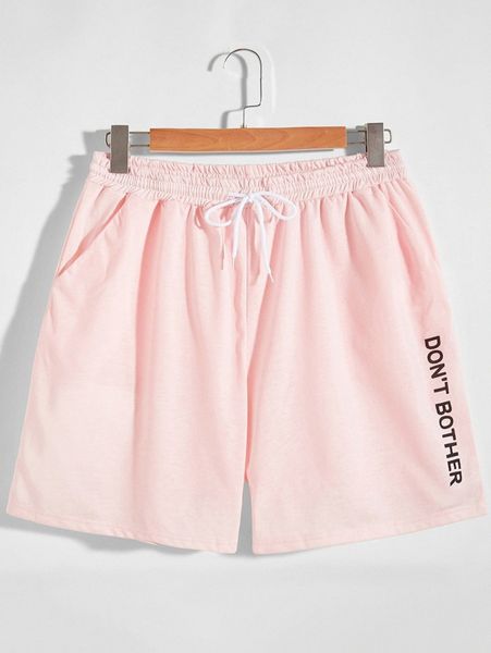 

men slogan graphic drawstring track shorts b9qg#, Black