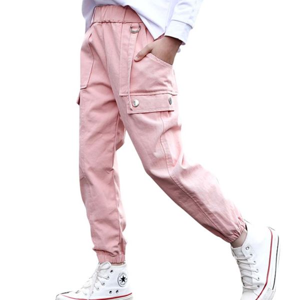 

trousers girls cargo pants solid sport for spring autumn kids casual style children's clothes 6 8 10 12 14, Blue