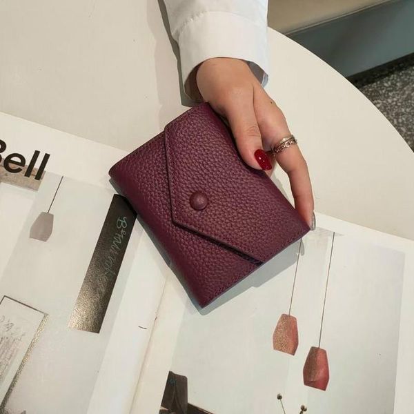 

design small wallet purse money fold womens, Red;black