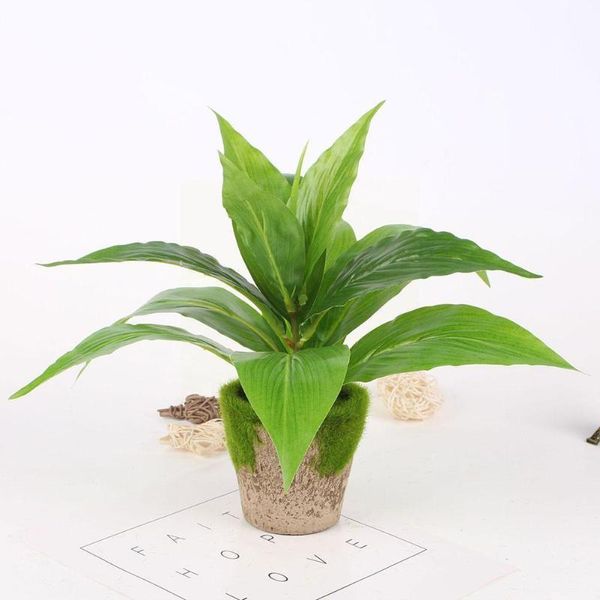 

decorative flowers & wreaths 5 fork 29cm plastic fake tree leaf green plant bonsai wa home tropical decor branch wall outdoor simulation a2k