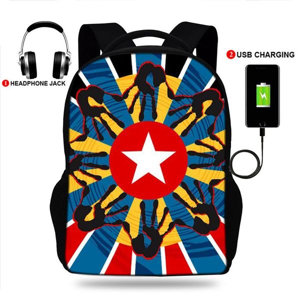

backpack om west papua morning star flag usb for teens girls student bookbags back to school travel bag men boys bagpack