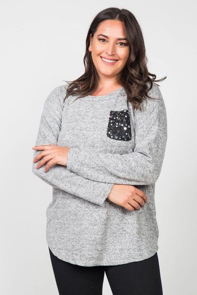 

women's blouses & shirts gray blue plus size tasseled blouse , shirt with scaly pocket, White