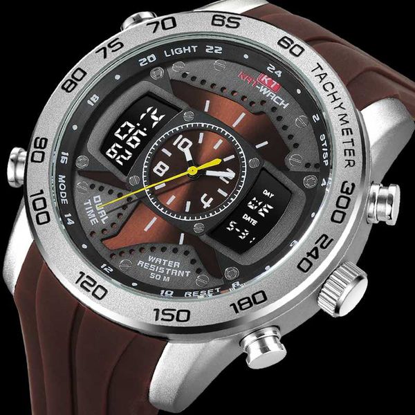 Relógios de pulso kt relógios homens 2021 relógio de pulso esporte de quartzo sicilion presentes de luxo À prova d 'água cronógrafo analógico digital mans preto kt714