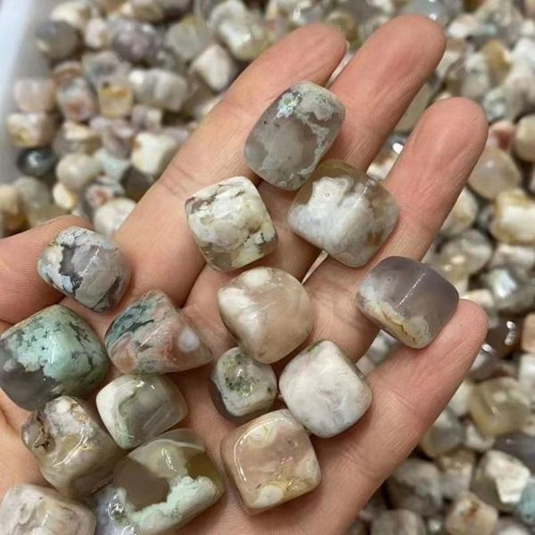 

decorative objects & figurines natural cherry blossom agate tumbled stones bulk cube tumble stone