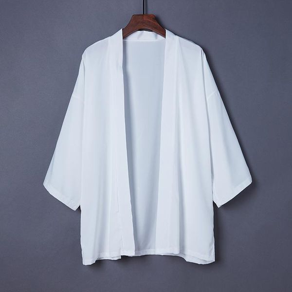 

men's jackets summer black white chiffon sunscreen kimono jacket cardigan women loose casual chinese style thin shawl coat ladies, Black;brown