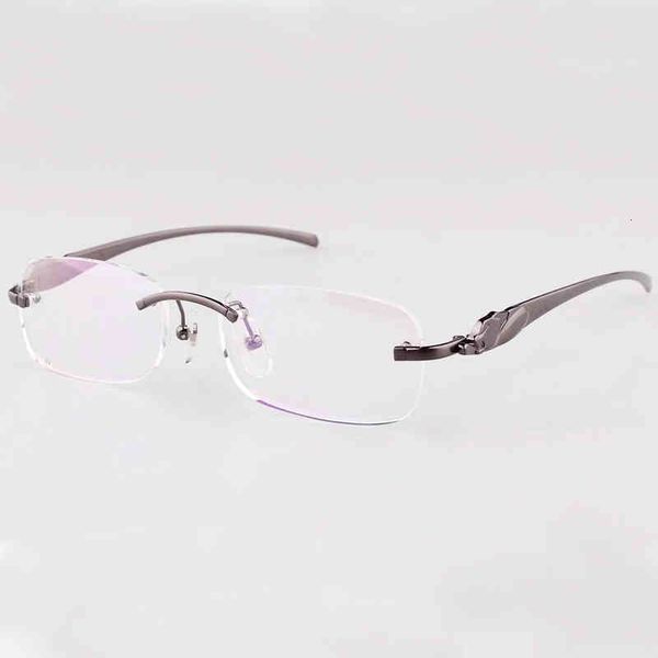 

clear eye glasses men carter panther eyeglasses plain pchromic grey sun shades metal rimless eyewear fashion sunglasses, Black