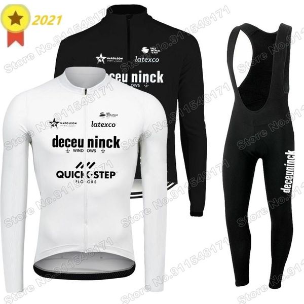

quick step team 2021 summer cycling jersey set clothing suit mens long sleeve mtb bike road pants bib ropa ciclismo racing sets, Black;blue