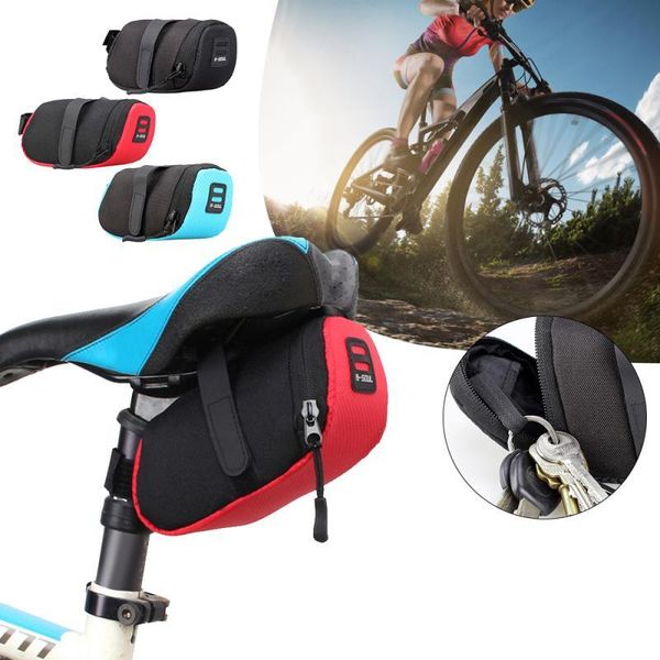

nylon rainproof bicycle bag shockproof bike saddle rear large capatity seatpost mtb mountain road accessor car & truck racks