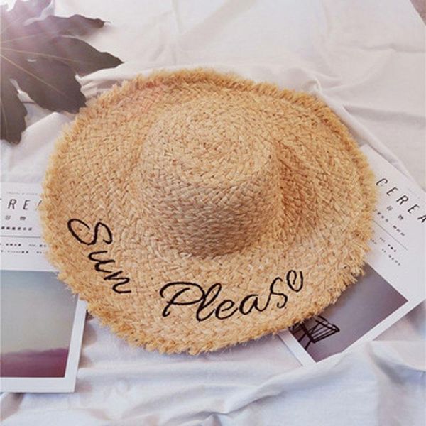 

wide brim hats laffey straw hat woman, summer sun, beach hat, embroidery, big brim, american, european, hand-woven, Blue;gray