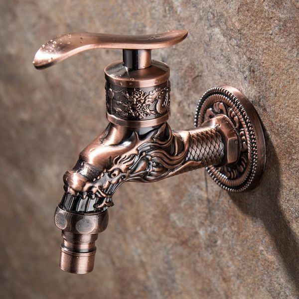

zinc alloy retro tap carved wall bottle bibcock decorative outdoor garden faucet washing machine mop torneira de parede bathroom sink faucet