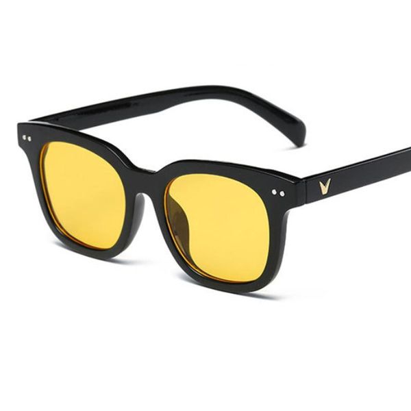

sunglasses fashion square yellow lens designer uv protection sun glasses 2021 retro shades for women men, White;black