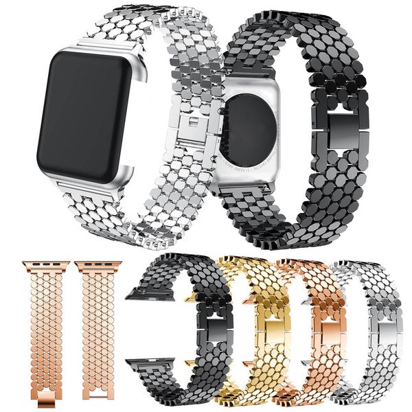 Fischschuppen-Metallarmband für Apple Watch Band 44 mm 40 mm 38 mm 42 mm Armband Edelstahlarmband Iwatch Serie 6 5 4 3 Se Wirstband