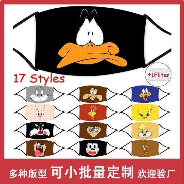 

high-quality masks 2021 new professional fashion personality cartoon printed cotton washing dust mask r4pm