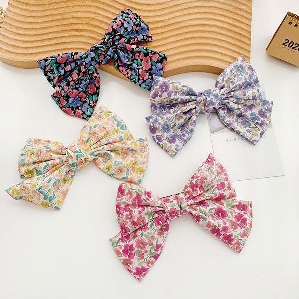 

small floral big bow hairpin female net red style products hair accessories1