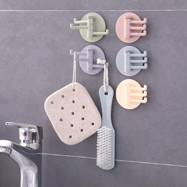 

1pcs rotating hook seamless adhesive paste branch kitchen bathroom multi-purpose wall cocina accesorio sale hooks & rails